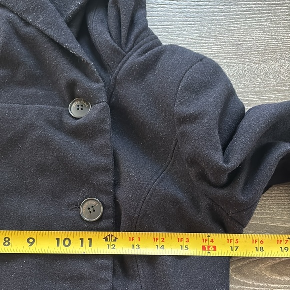 Zara Mid-Length Black Coat Belted with Hood Size M - Picture 6 of 9